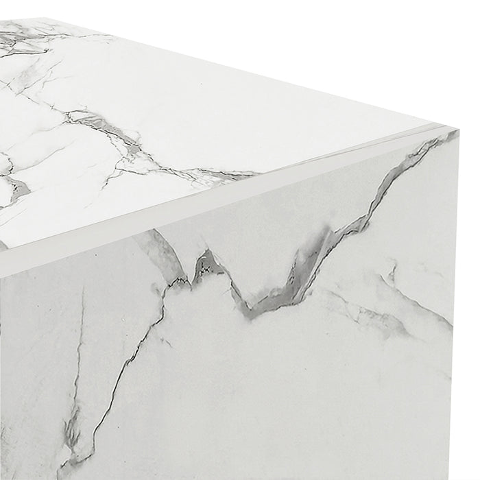 Pensile da Cucina Armadio Sospeso da Parete Anta Singola Bianco Effetto Marmo