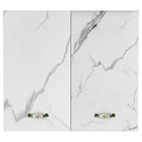 Pensile da Cucina Armadio Sospeso da Parete Doppia Anta Bianco Effetto Marmo