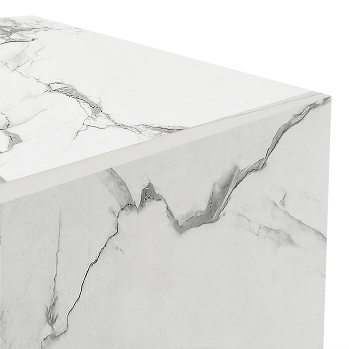 Pensile da Cucina Armadio Sospeso da Parete Doppia Anta Bianco Effetto Marmo