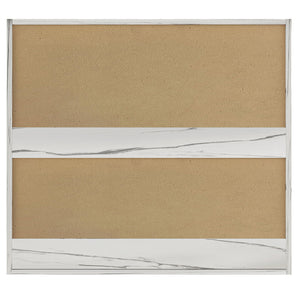 Pensile da Cucina Armadio Sospeso con Vetro da Parete Bianco Effetto Marmo