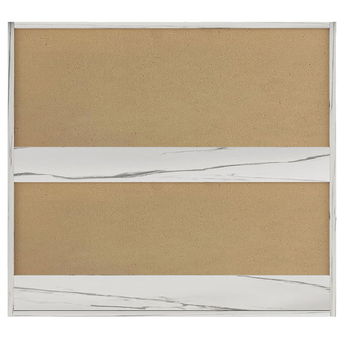 Pensile da Cucina Armadio Sospeso con Vetro da Parete Bianco Effetto Marmo