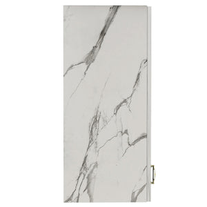 Pensile da Cucina Armadio Sospeso con Vetro da Parete Bianco Effetto Marmo