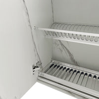 Pensile da Cucina Scolapiatti Sistema Raccogli Gocce Mobile Bianco Effetto Marmo