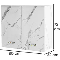 Pensile da Cucina Scolapiatti Sistema Raccogli Gocce Mobile Bianco Effetto Marmo