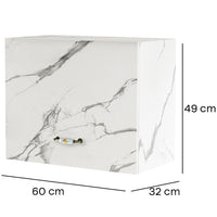 Pensile da Cucina Sopracappa Ribaltabile Sospeso da Parete Bianco Effetto Marmo