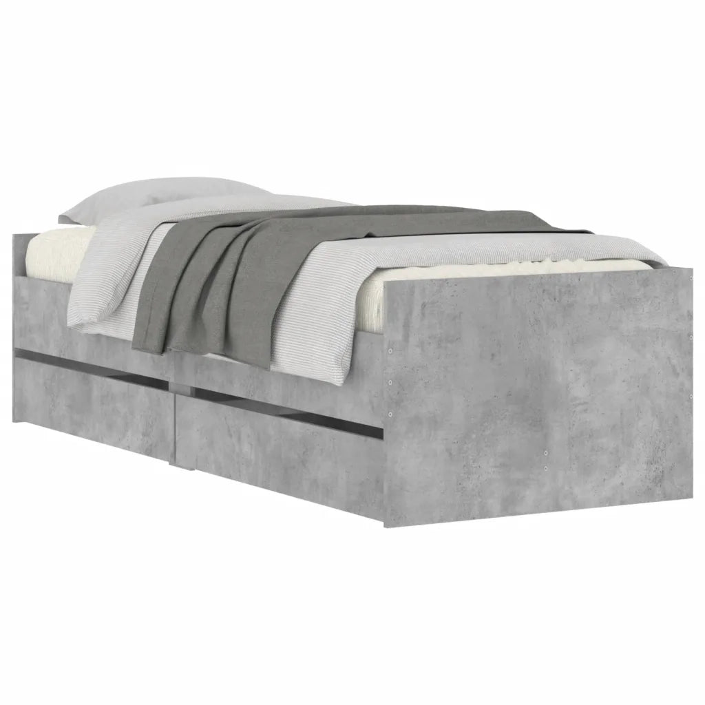 Giroletto con Cassetti Grigio Cemento 90x200 cm 3207346