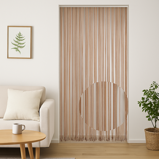 TENDA MOSCHIERA CORDONCINO CM.125X240 MARRONE  ZANZARIERA ANTI MOSCHE