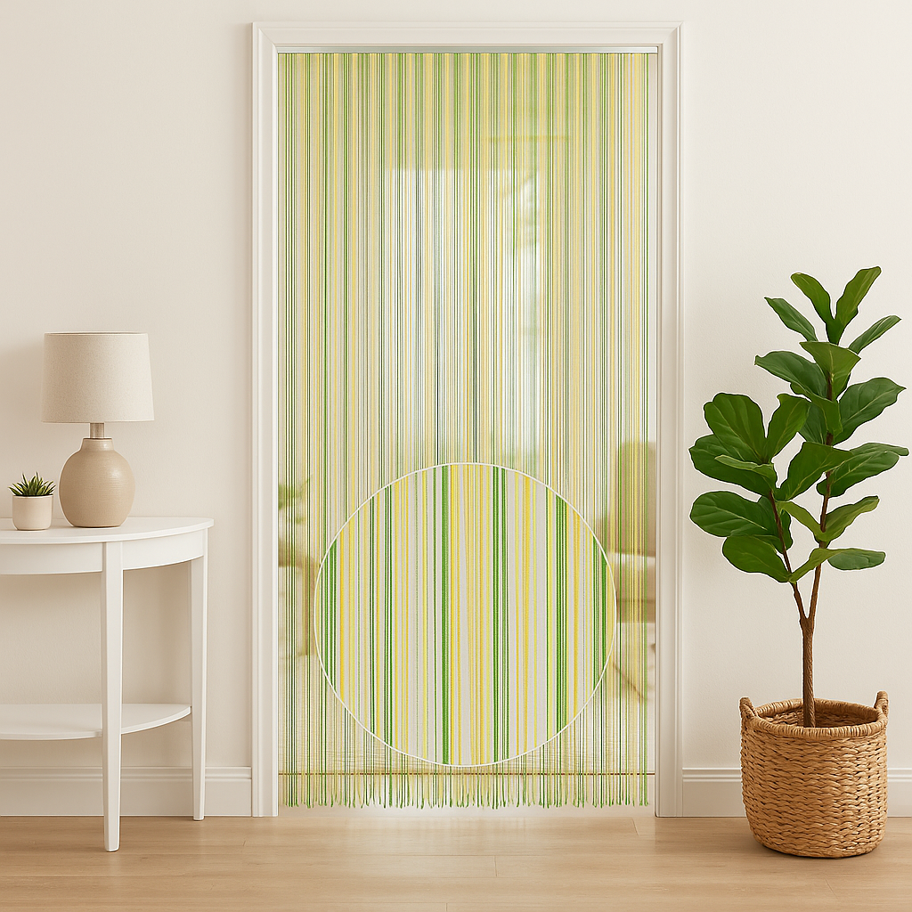 TENDA MOSCHIERA CORDONCINO CM.125X240 VERDE CHIARO  ZANZARIERA ANTI MOSCHE