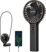 Ventilatore portatile mini con 6 velocità - ventilatore USB con batteria 5000 mAh - ripiegabile per ufficio outdoor nero
