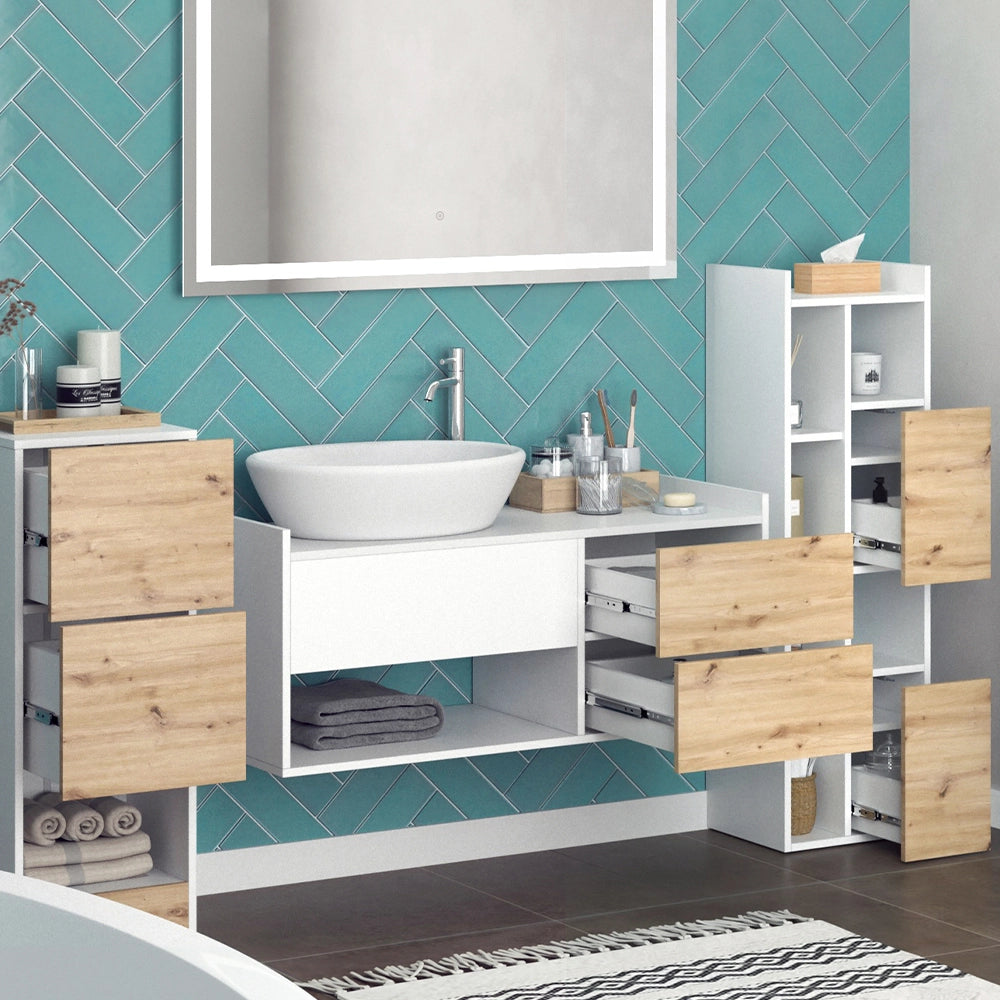 Vicco Set di mobili da bagno Bianco 4 parti