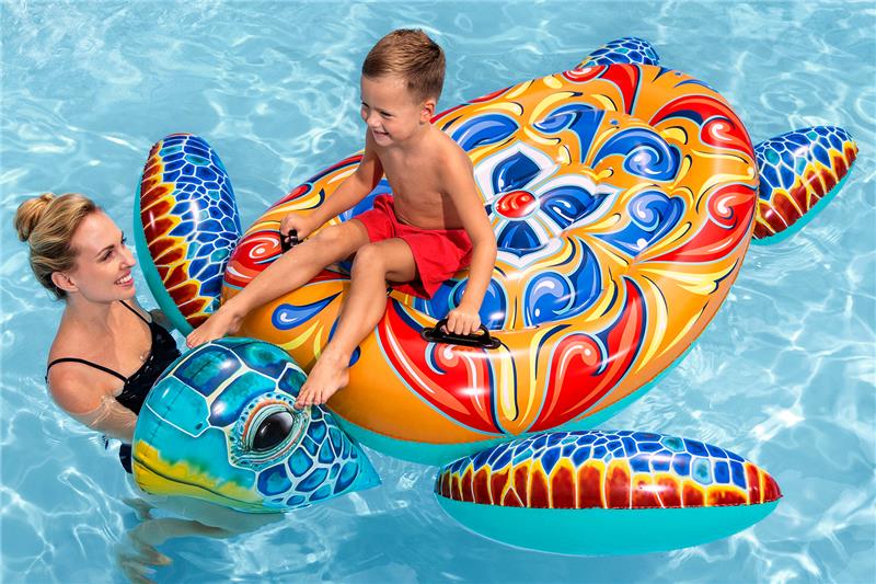 BESTWAY CAVALCABILE GONFIABILE TARTARUGA MEDITERRANEA 186 X 168 X 42 CM