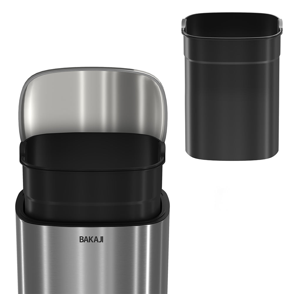 Pattumiera Rettangolare a Pedale 5L Bidone Spazzatura in Acciaio Inossidabile