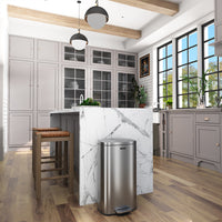 Pattumiera Rettangolare a Pedale 30L Bidone Spazzatura in Acciaio Inossidabile