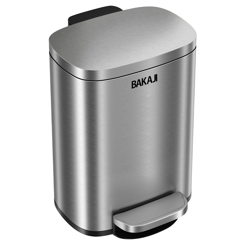 Pattumiera Rettangolare a Pedale 30L Bidone Spazzatura in Acciaio Inossidabile