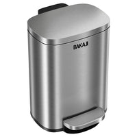 Pattumiera Rettangolare a Pedale 30L Bidone Spazzatura in Acciaio Inossidabile