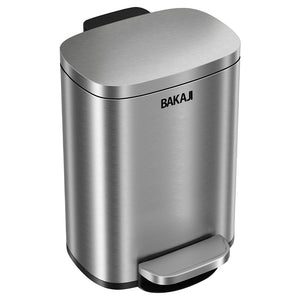 Pattumiera Rettangolare a Pedale 30L Bidone Spazzatura in Acciaio Inossidabile