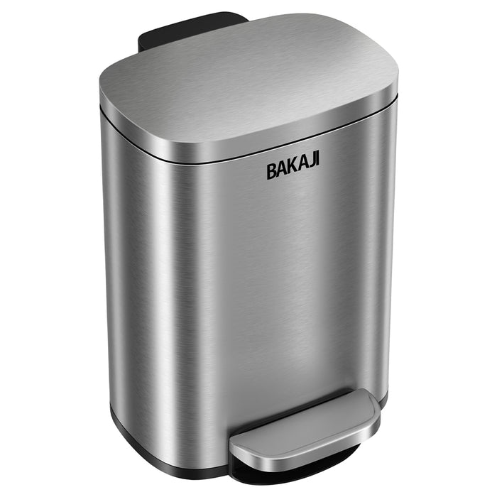 Pattumiera Rettangolare a Pedale 30L Bidone Spazzatura in Acciaio Inossidabile