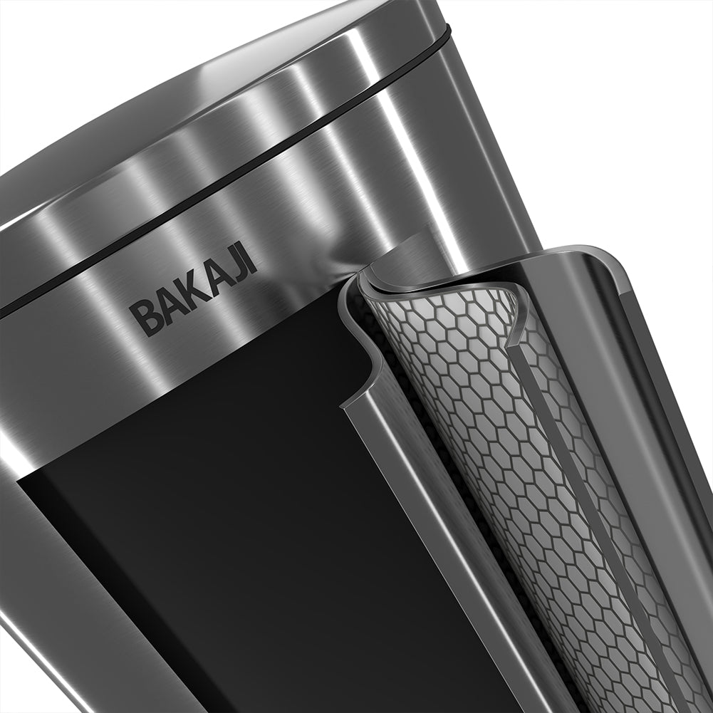 Pattumiera Rettangolare a Pedale 30L Bidone Spazzatura in Acciaio Inossidabile