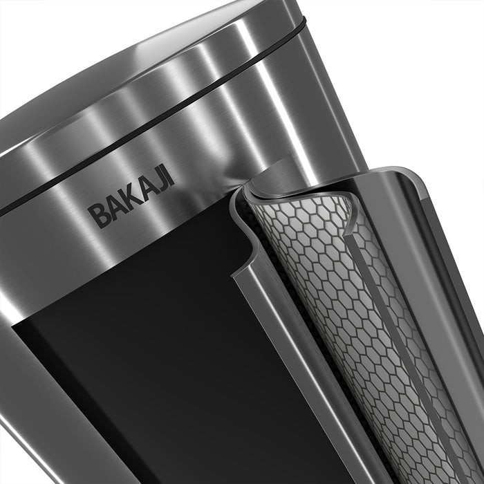 Pattumiera Rettangolare a Pedale 30L Bidone Spazzatura in Acciaio Inossidabile