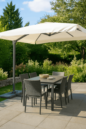 OMBRELLONE DECENTRATO MOD.ROMA MT.3X3 IN ALLUMINIO PER GIARDINO E BORDO PISCINA