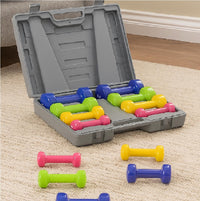 Set Manubri Palestra 8 Pesi Fitness con Valigetta 0.5kg 1kg 1.5kg 2Kg colorati