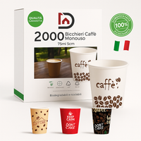 Bicchieri Caffe Carta 75ml Maxi Scorta 2000pz 100% Biodegradabili Made in Italy