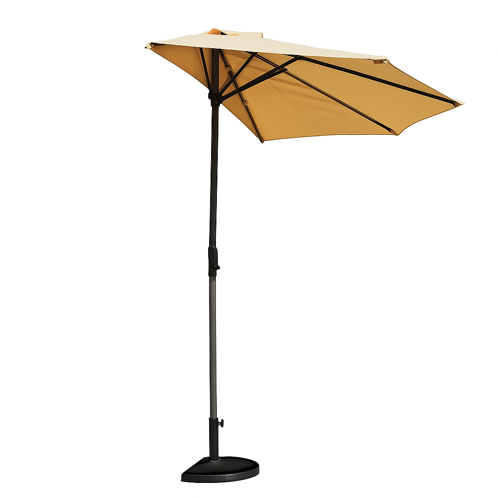 OMBRELLONE ALLUMINIO A PARETE MEZZA LUNA DIAM.270 CON BASE