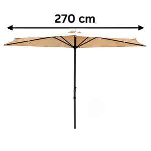 OMBRELLONE ALLUMINIO A PARETE MEZZA LUNA DIAM.270 CON BASE