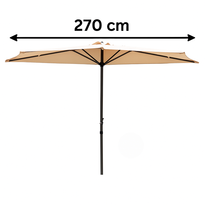 OMBRELLONE ALLUMINIO A PARETE MEZZA LUNA DIAM.270 CON BASE