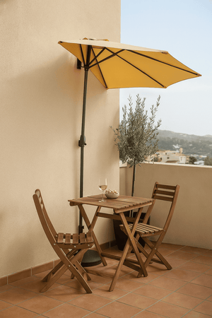 OMBRELLONE ALLUMINIO A PARETE MEZZA LUNA DIAM.270 CON BASE