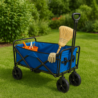 Carrello Pieghevole in Tessuto Oxford con 4Ruote in Gomma e Telaio in Acciaio Blu