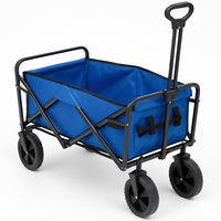 Carrello Pieghevole in Tessuto Oxford con 4Ruote in Gomma e Telaio in Acciaio Blu