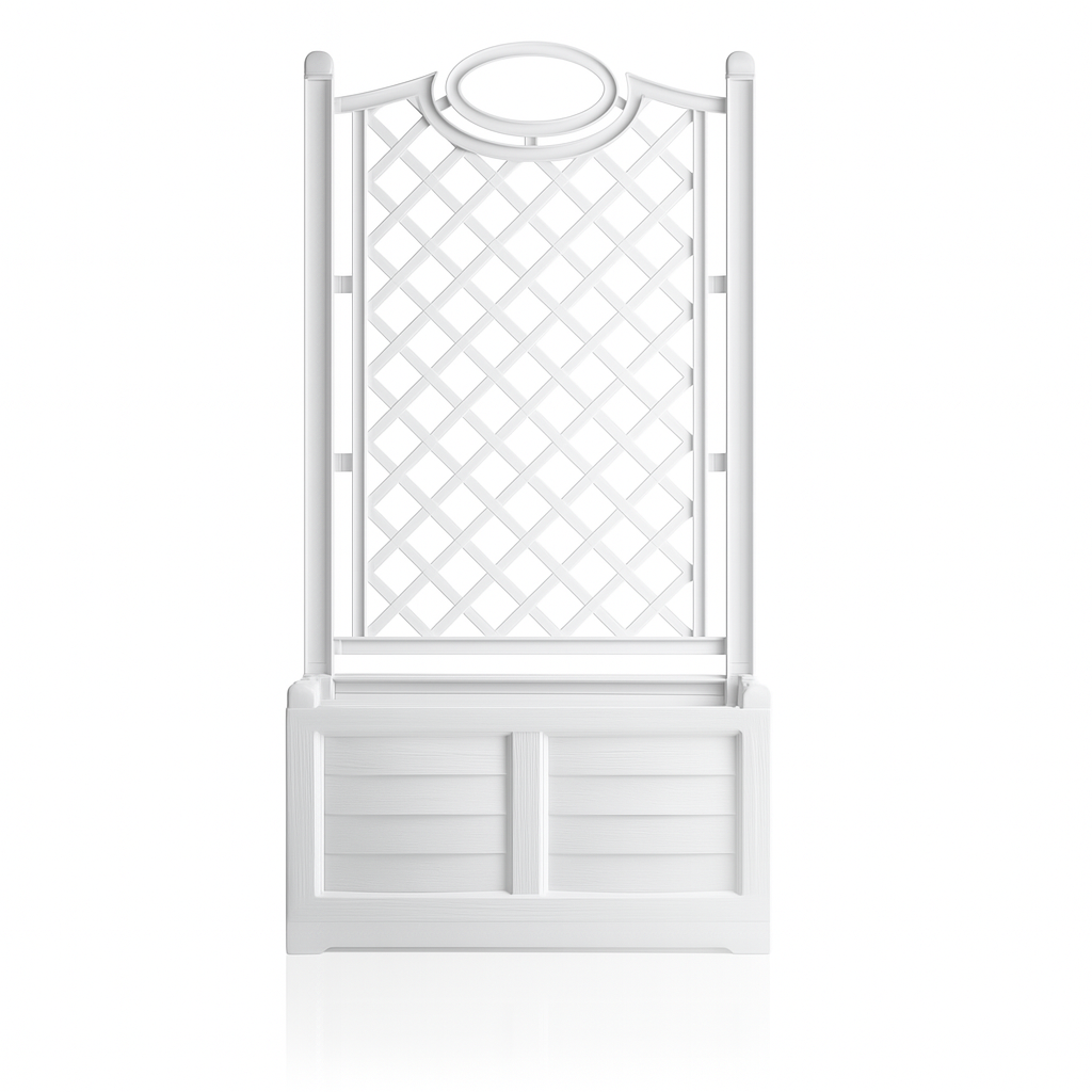 Fioriera Separè con Spalliera 80 cm - Colore Bianco