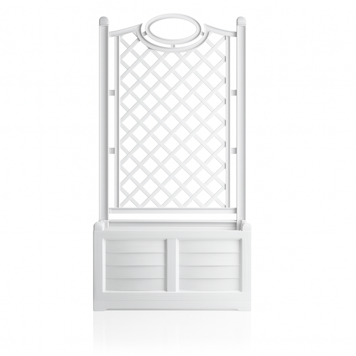 Fioriera Separè con Spalliera 80 cm - Colore Bianco