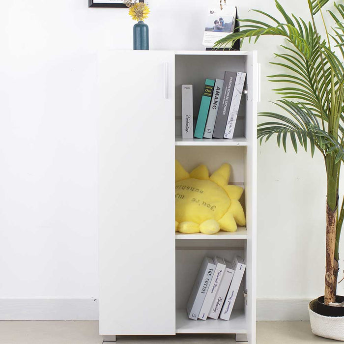 Mobile Armadietto Multiuso 3 Ripiani 2 Ante Design Moderno Casa Ufficio 115x60x31cm