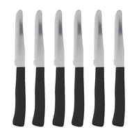 Coltelli da Tavola 24pz Manico in Polipropilene Doppia Affilatura 22cm Nero