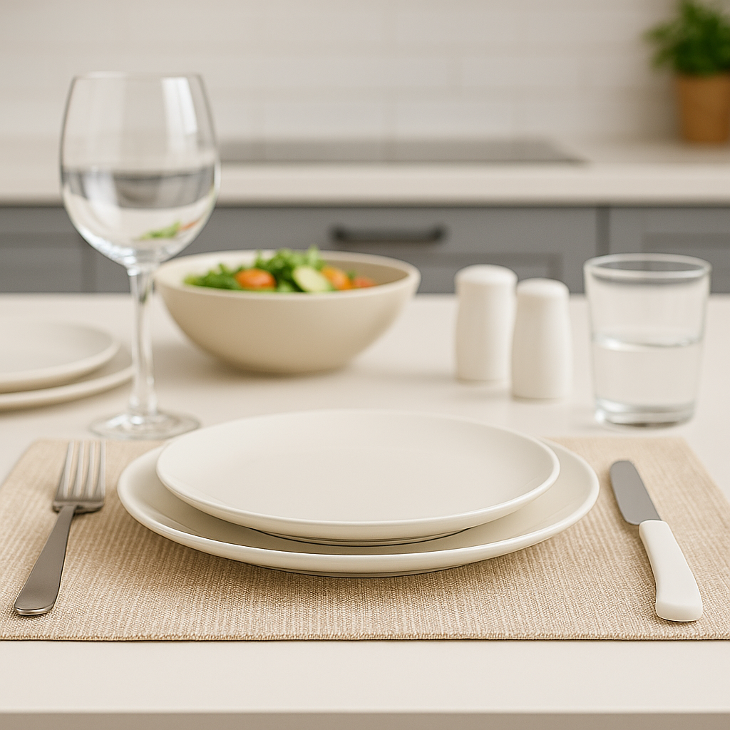 Coltelli da Tavola 24pz Manico in Polipropilene Doppia Affilatura 22cm Bianco