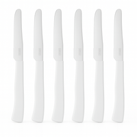 Coltelli da Tavola 24pz Manico in Polipropilene Doppia Affilatura 22cm Bianco