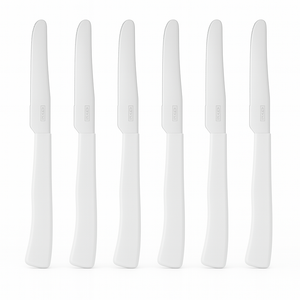 Coltelli da Tavola 24pz Manico in Polipropilene Doppia Affilatura 22cm Bianco