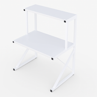 Scaffale Cucina Porta Microonde con 2 Ripiani Metallo e Legno 69x37x54cm Moderno Bianco