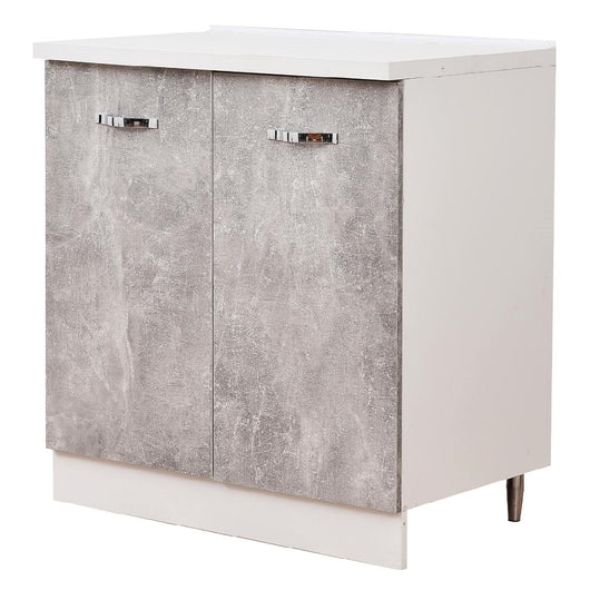 Mobile Cucina Base 2 Ante Componibile in Legno Colore Grigio 80x50 H85cm