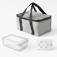 Kit Porta Pranzo Termico con Borsa Frigo Portatile con Accessori 15x22x17.5cm Salvaspazio