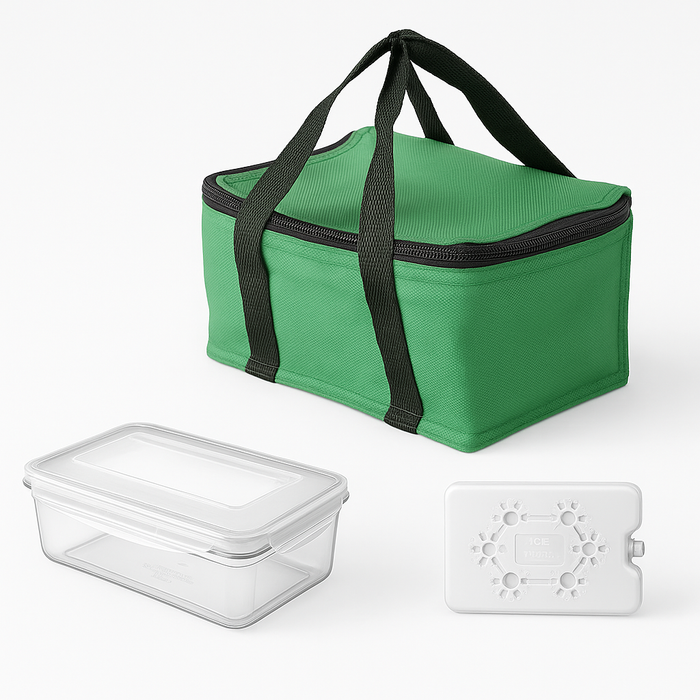Kit Porta Pranzo Termico con Borsa Frigo Portatile con Accessori 15x22x17.5cm Salvaspazio