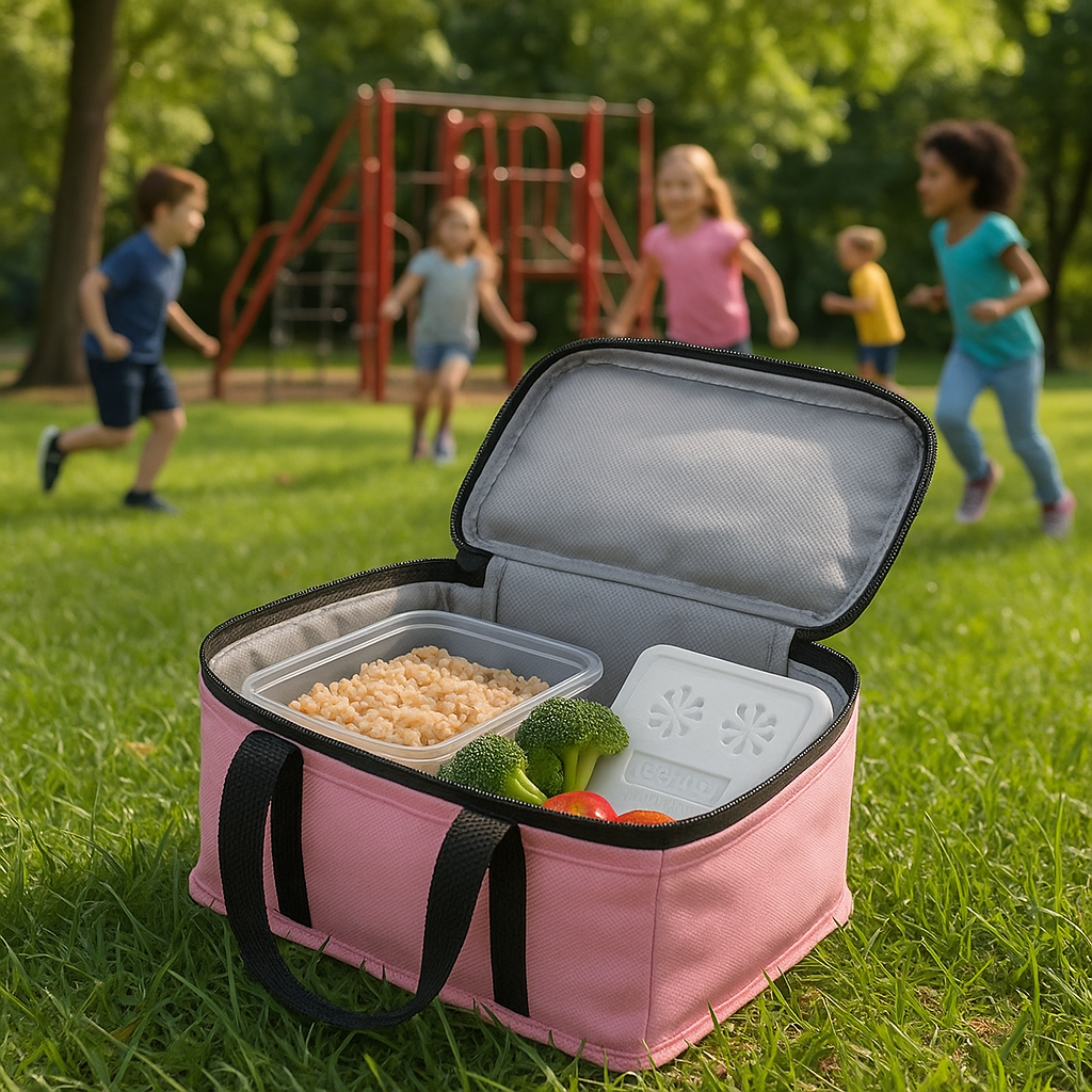 Kit Porta Pranzo Termico con Borsa Frigo Portatile con Accessori 15x22x17.5cm Salvaspazio