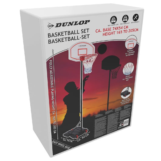 Canestro Basket Regolabile Dunlop con Base e Ruote per Esterni Sport Pallacanestro
