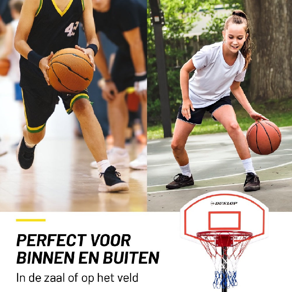 Canestro Basket Regolabile Dunlop con Base e Ruote per Esterni Sport Pallacanestro