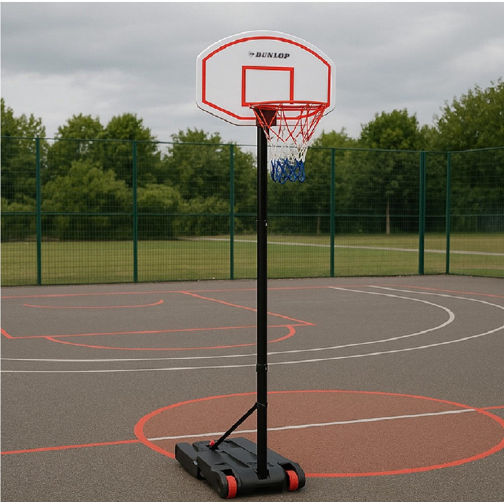 Canestro Basket Regolabile Dunlop con Base e Ruote per Esterni Sport Pallacanestro