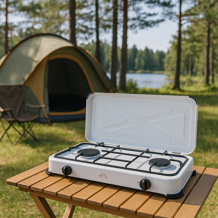 FORNELLO A GAS 2 FUOCHI CON COPERCHIO – 2,6 KW