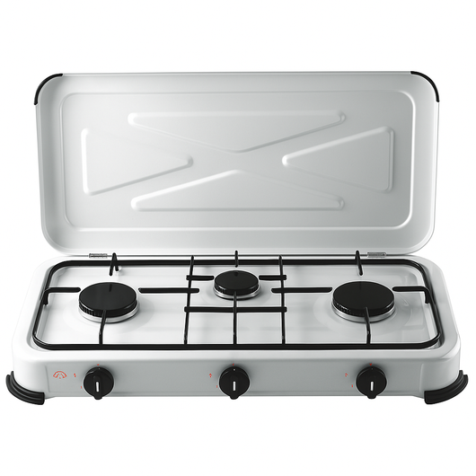 FORNELLO A GAS 3 FUOCHI CON COPERCHIO – 4,1 KW