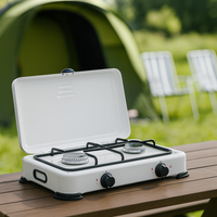 FORNELLO A GAS 2 FUOCHI CON COPERCHIO CAMPING MULTIFIRE 2